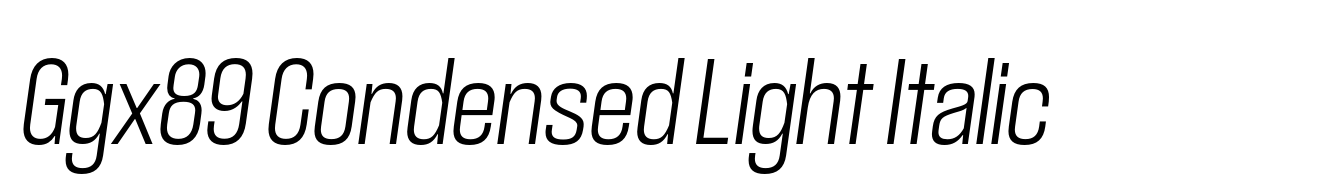 Ggx89 Condensed Light Italic